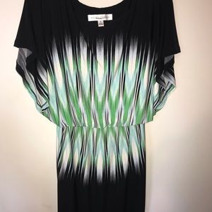 Maggy London Black and Green Dress